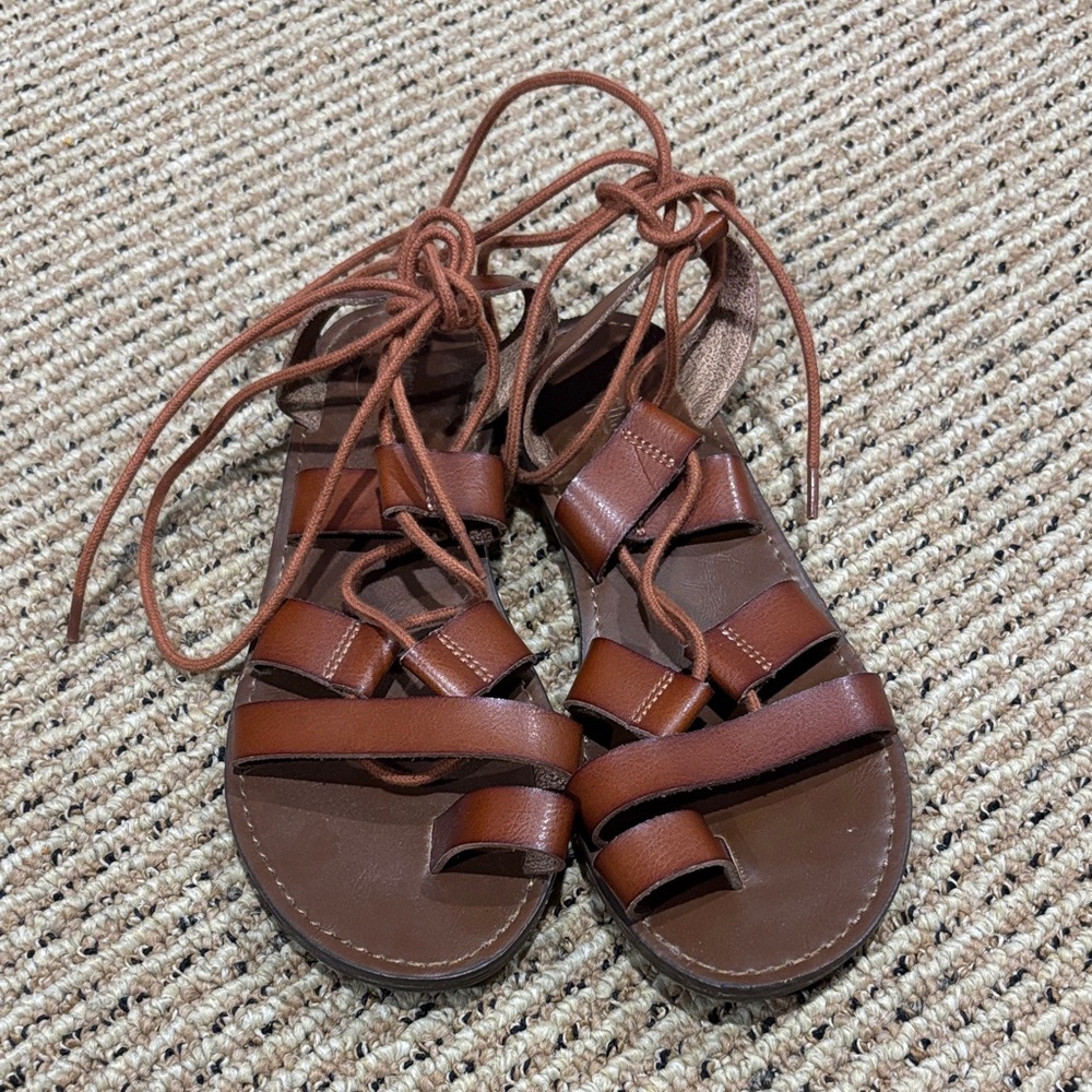 Brown Leather Strappy Sandals